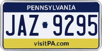 PA license plate JAZ9295