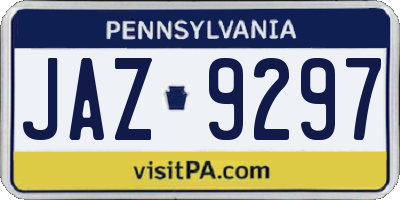 PA license plate JAZ9297