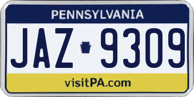 PA license plate JAZ9309