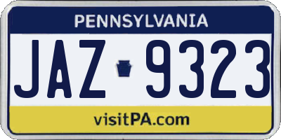 PA license plate JAZ9323