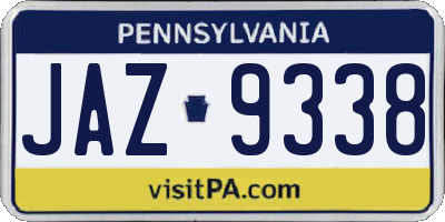 PA license plate JAZ9338