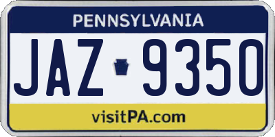 PA license plate JAZ9350