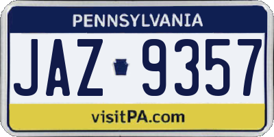 PA license plate JAZ9357