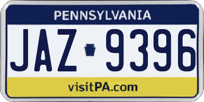 PA license plate JAZ9396