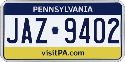 PA license plate JAZ9402