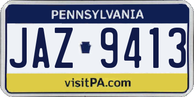PA license plate JAZ9413