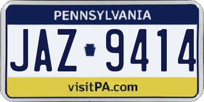 PA license plate JAZ9414