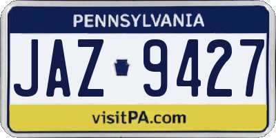 PA license plate JAZ9427