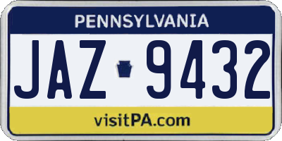 PA license plate JAZ9432
