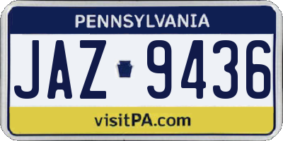 PA license plate JAZ9436