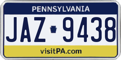 PA license plate JAZ9438