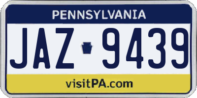 PA license plate JAZ9439