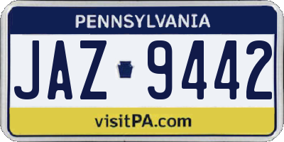 PA license plate JAZ9442