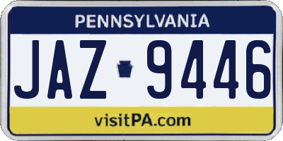 PA license plate JAZ9446