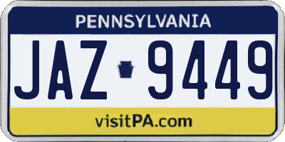 PA license plate JAZ9449
