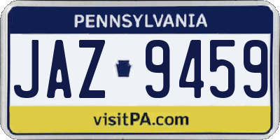 PA license plate JAZ9459