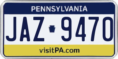 PA license plate JAZ9470