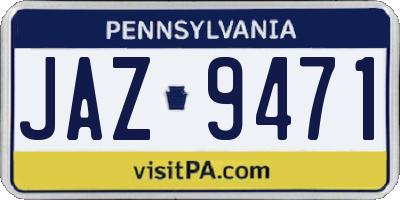 PA license plate JAZ9471