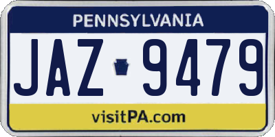 PA license plate JAZ9479