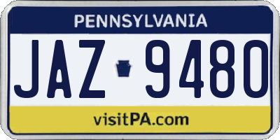 PA license plate JAZ9480