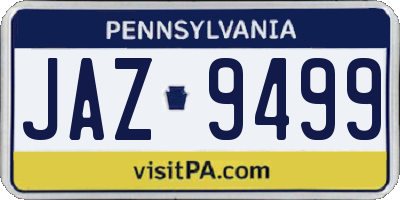 PA license plate JAZ9499