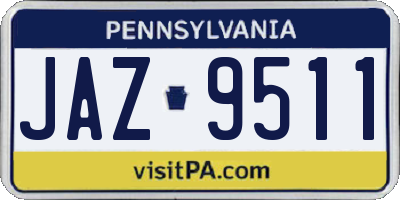PA license plate JAZ9511