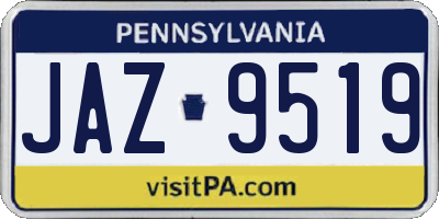 PA license plate JAZ9519