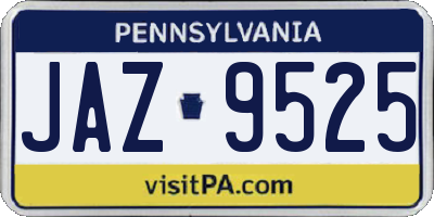 PA license plate JAZ9525