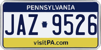 PA license plate JAZ9526