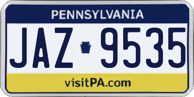 PA license plate JAZ9535