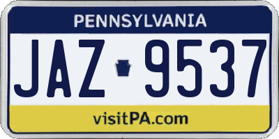 PA license plate JAZ9537