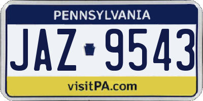 PA license plate JAZ9543