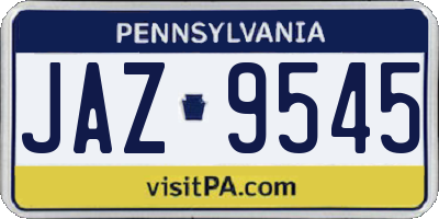 PA license plate JAZ9545