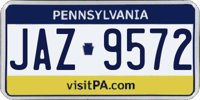PA license plate JAZ9572