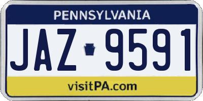 PA license plate JAZ9591