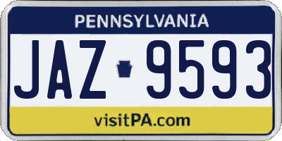 PA license plate JAZ9593