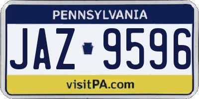 PA license plate JAZ9596