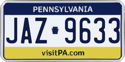 PA license plate JAZ9633