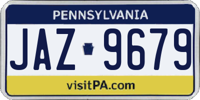 PA license plate JAZ9679