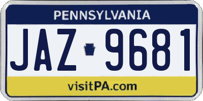 PA license plate JAZ9681