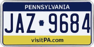 PA license plate JAZ9684