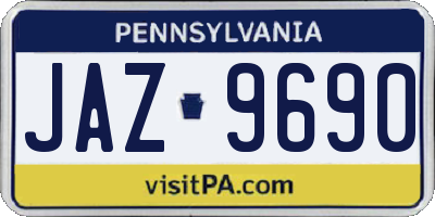 PA license plate JAZ9690