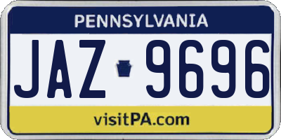 PA license plate JAZ9696