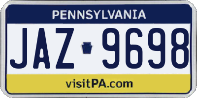 PA license plate JAZ9698