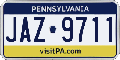 PA license plate JAZ9711