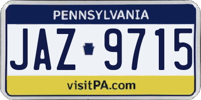 PA license plate JAZ9715