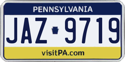 PA license plate JAZ9719