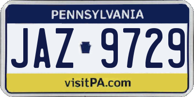 PA license plate JAZ9729