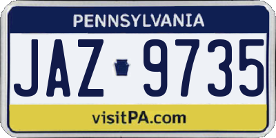 PA license plate JAZ9735