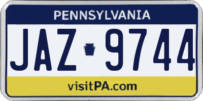 PA license plate JAZ9744